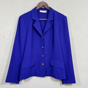 Vtg Maryland‎ Square Blazer Jacket Lg Purple Unstructured 80s USA Royal Regency